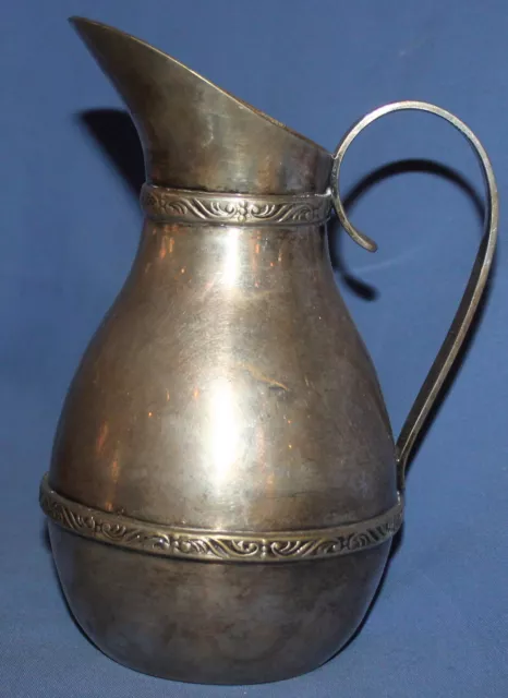 Antique Silver Plated Floral Pitcher Jug