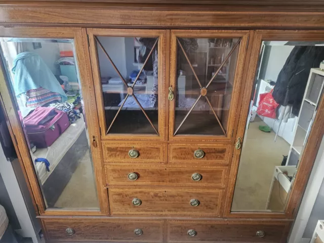 Antique Wardrobe With Drawers And Mirrors