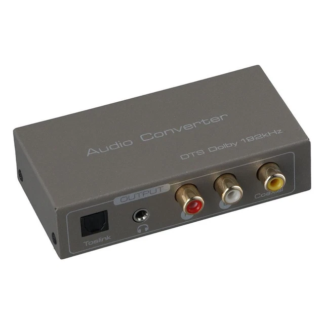 Analog Stereo RCA Audio Converter 3.5mm Jack Output Power Supplys  TV