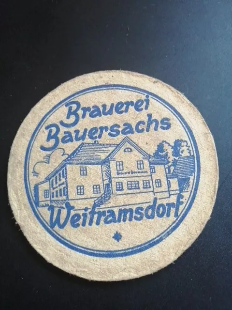 Alter Bierdeckel Brauerei Bauersachs Weitramsdorf