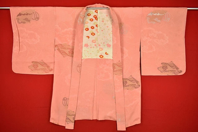 Vintage Japanese Kimono Silk Antique BORO HAORI Kusakizome Woven/B621/420
