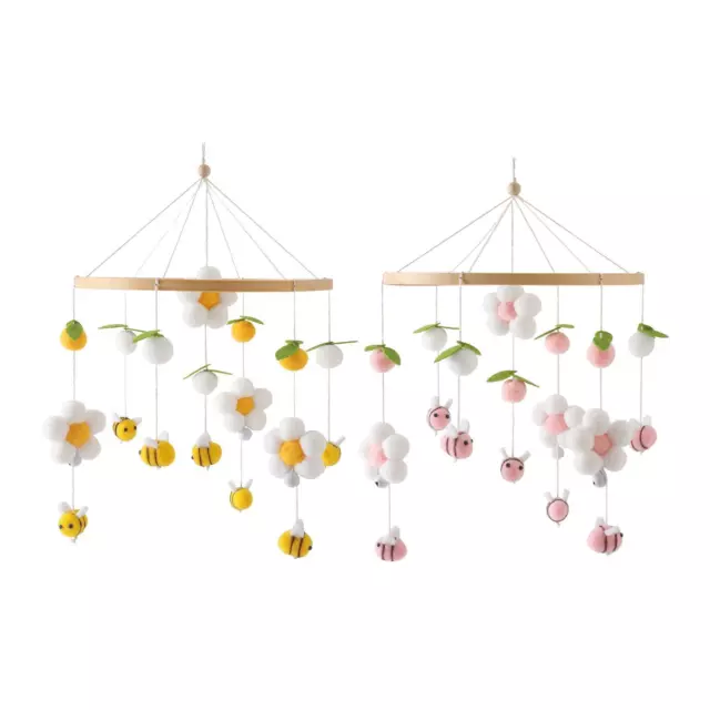 Baby Nursery Crib Mobile Newborn Rattles Mobile Fresh Flowers and Bees for