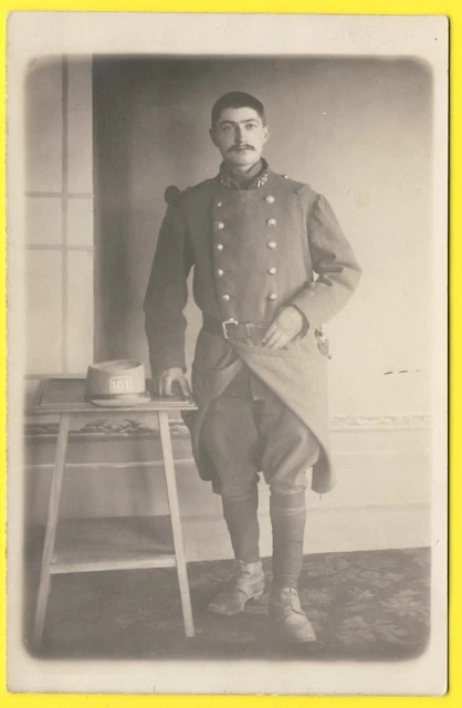 cpa CARTE PHOTO Militaire Soldat 101eme Régiment Uniforme Poilu Guerre