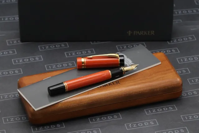 Parker Duofold Centennial Orange Fountain Pen - 1990 - Fine Nib