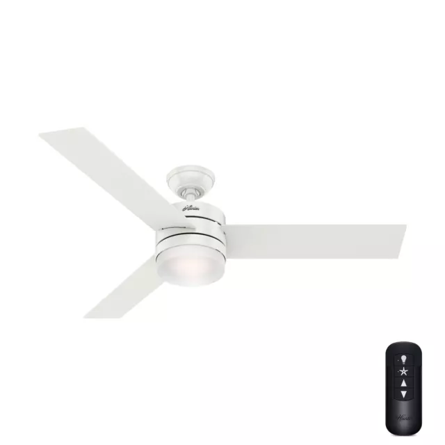 Hunter Fan 54 in Contemporary Fresh White Indoor Ceiling Fan w Light and Remote
