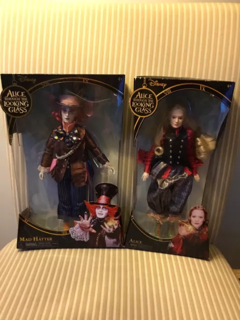 Disney Alice Through The Looking Glass 12 Inch Dolls Alice And Mad Hatter NIB