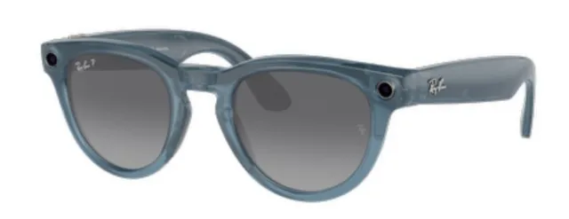 RAY BAN Meta CUSTOM Headliner Smart Sunglasses Blue Jeans Frames / Grey Gradient