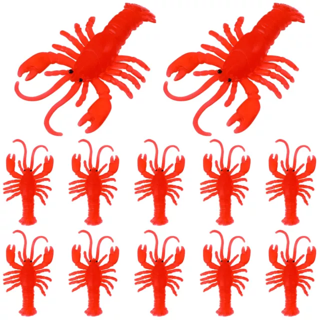 12 Pcs Simulated Crayfish Fake Crawfish Decorations Lobster Tails