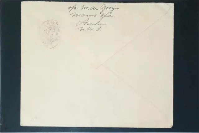 Curazao 1934 6c postal estacionario a Holanda, pliegue de esquina ligera - Z3298 2