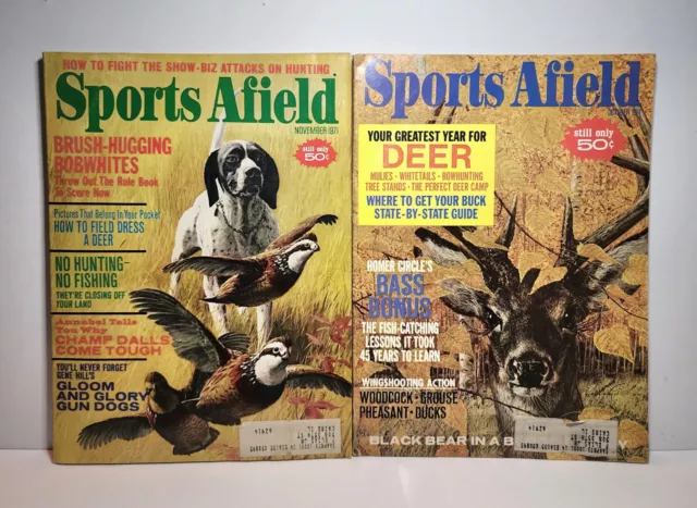 2 Issues of Sports Afield Magazine November  & October 1971