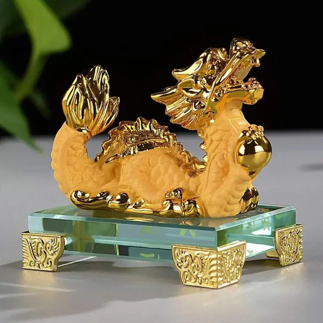 GOOD LUCK FENG Shui Dragon Figurine Chinese Dragon Sculpture Home