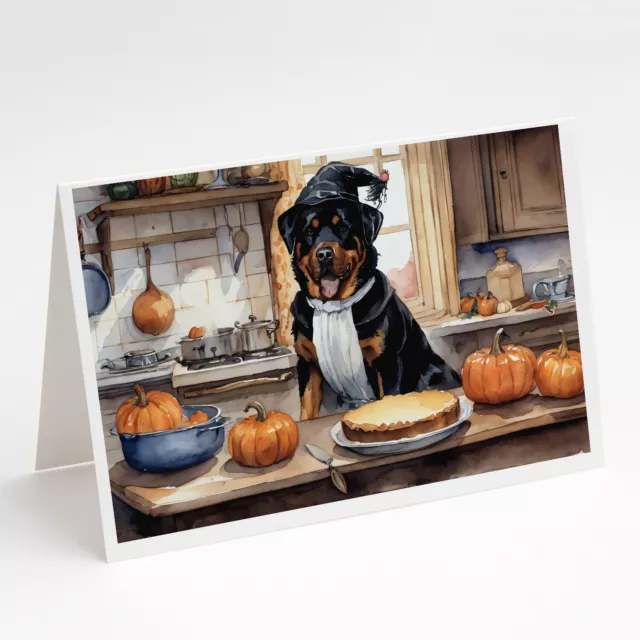 Rottweiler Thanksgiving Pumpkins Greeting Cards Envelopes Pack of 8 DAC1806