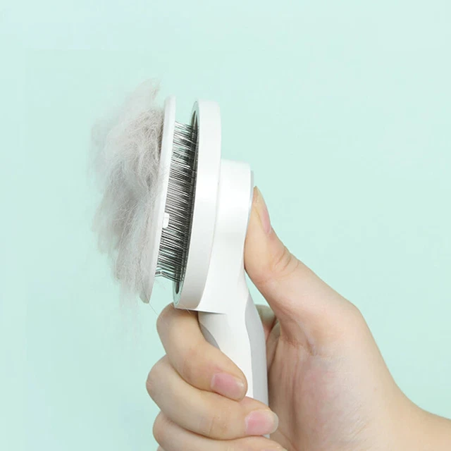 Pet Dog Cat Clean Grooming Self Cleaning Slicker Brush Massage Hair Remover Comb