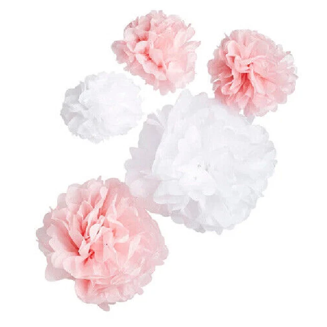 5er-Pack Stoff Papier Bommel Bommel hängende Hochzeit Geburtstag Party Dekor