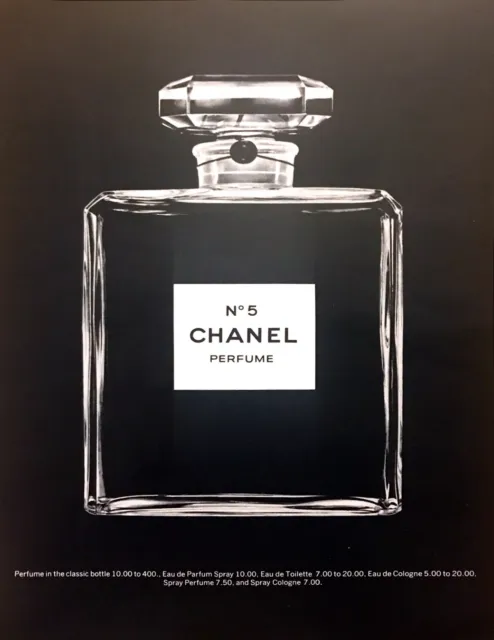 1974 Chanel No. 5 Chanel Classic LARGE Perfume Bottle photo vintage print ad