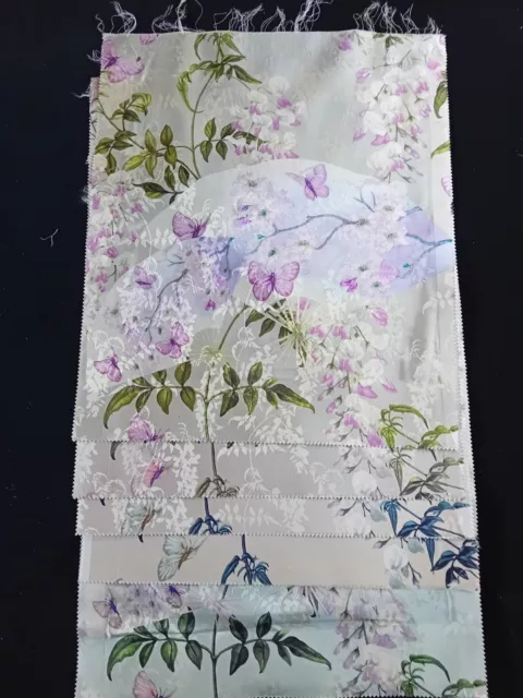 JOB LOT  FABRIC Samples Crafts X6 100% Jacquard Silk. Oriental Style