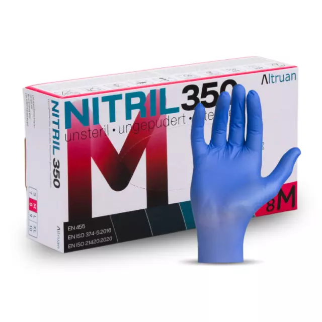 Altruan  Nitril Handschuhe, Einmalhandschuhe, blau - 100 Stück - Größe M |