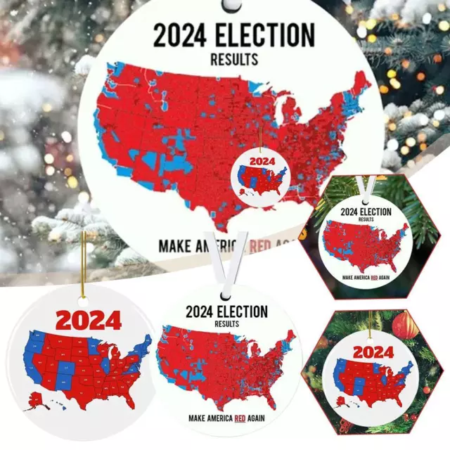 DONALD TRU*P 2024 Election Results MapOrnament,USA Map 2024 Electoral T9B6 5.69 PicClick AU