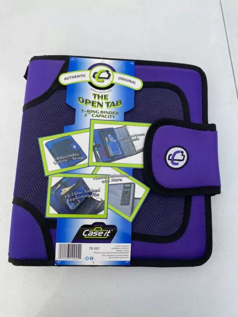 Case-It The Open Tab 3-Ring Binder 2" Capacity Purple & Black Trapper Keeper New