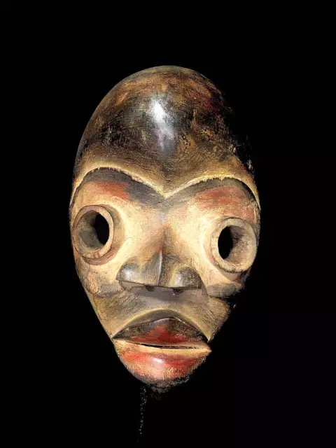 African mask hand carved wooden wall decor tribe art dan Vintage mask -5774
