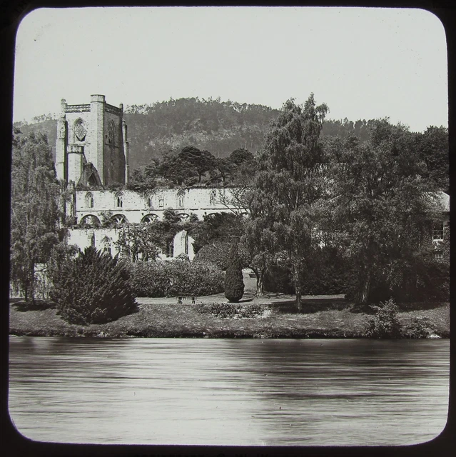 Glass Magic Lantern Slide DUNKELD CATHEDRAL C1890 OLD VICTORIAN PHOTO SCOTLAND