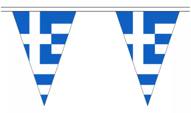 Greece 20M Triangle Flag Bunting - Large 54 Flags - Triangular