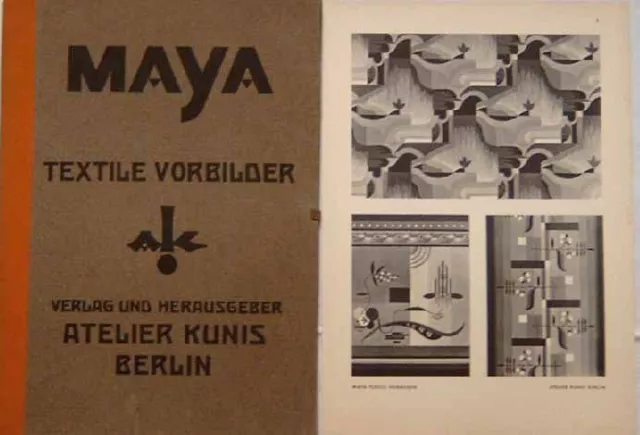 MAYA - Textile Vorbilder Grosse Mappe 60 Entwürfe Art Deco 1930 RAR !