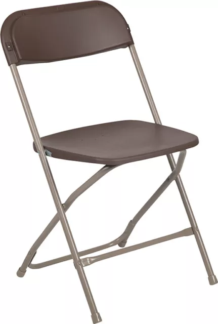 (100 PACK) 300 Lbs Capacity Commercial Quality Brown Plastic Folding Chairs