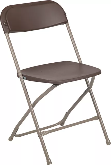 (50 PACK) 300 Lbs Capacity Commercial Quality Brown Plastic Folding Chairs