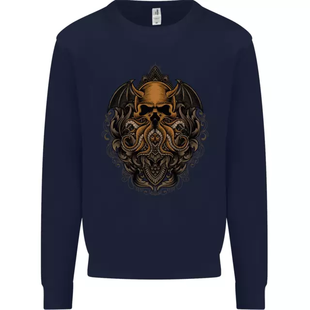 Felpa da uomo Cthulhu Octopus Kraken Devil Skull Demon 3