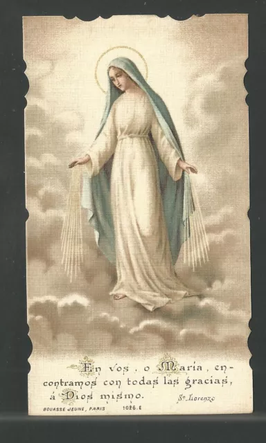 Estampa antigua de la Virgen Milagrosa andachtsbild santino holy card santini