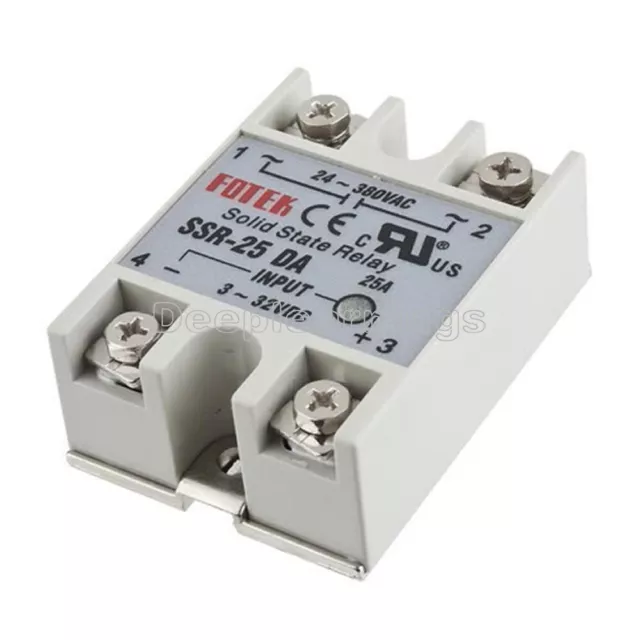 Output 24V-380V 25A SSR-25 DA Solid State Relay For PID Temperature Controller P