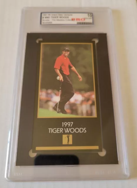 1997-99 Grand Slam Ventures GSV Tiger Woods Rookie RC Graded PRO 10 Gem Mint (F)