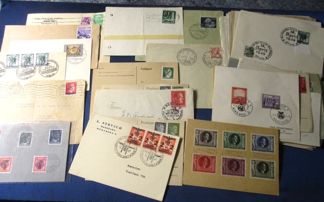 Sammlung  43 Stk. Briefe, Karten, Briefstücke,  Deutsches Reich, mit besseren,