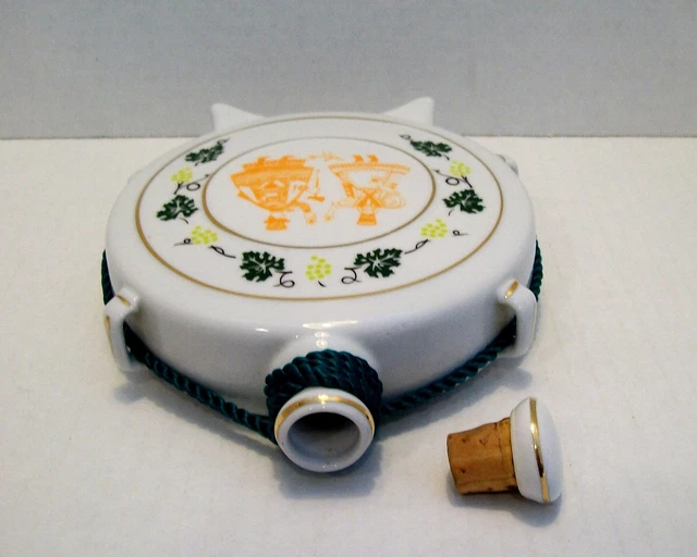 Vintage Hollohaza Hungarian Hand Painted Flask 8