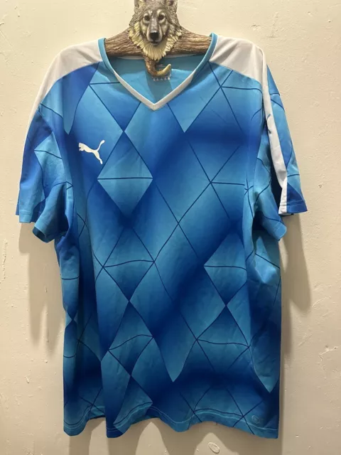 PUMA SPORT LIFESTYLE blue White T Shirt UK men s size XXL Dry Cell