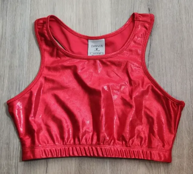 Danskin Gymnastics Girls Size YJ/J (14-16) XL Red Gymnastics Basics Bra Top
