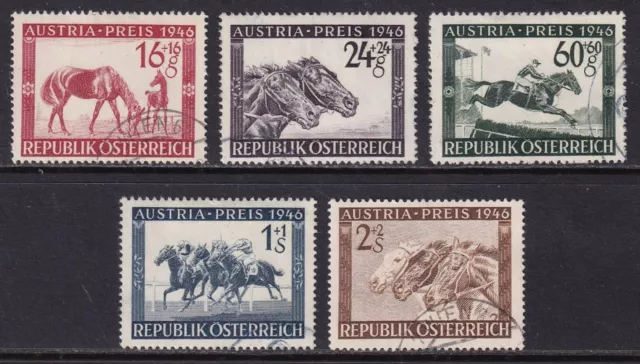 AUSTRIA 1946 Race Horses set of 5 SG 986-990 Used (CV £45)