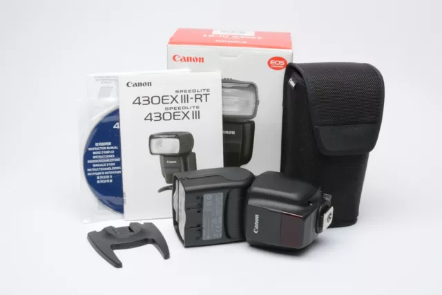 Canon 430EX III RT Speedlite flash, stand, manuals & CD + case, Mint