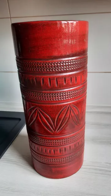 Vintage große rote Boden Vase Ilkra Edel Keramik sehr gut erhalten Schirmständer