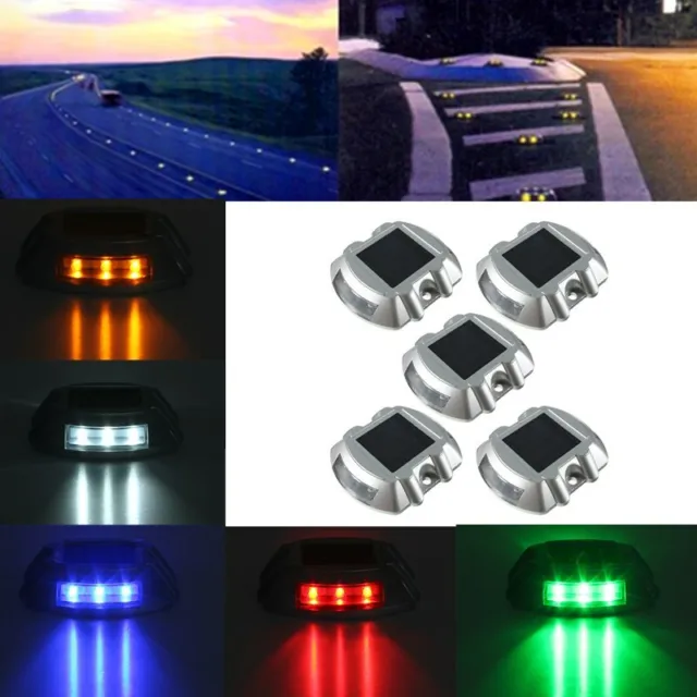 Outdoor Solar Deck Lights 6 LED Dock Waterproof Light Safety Driveway Pathway