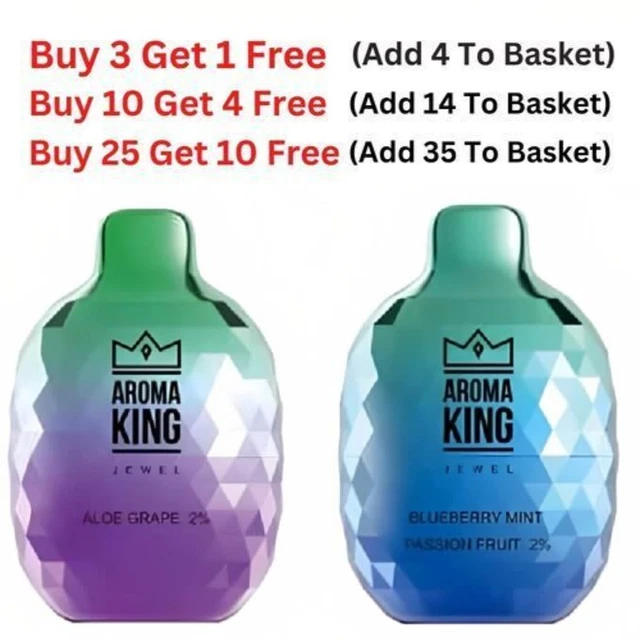 AROMA KING JEWEL Mini 600 Disposable Vape ECig 2ml 2 20mg Buy 3 Get