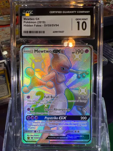  P - Mewtwo GX SV59/SV94 Ultra Rare - SM Hidden Fates Shiny  Vault : Toys & Games