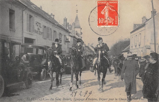 CPA 60 CHASSE A COURRE EQUIPAGE HALATTE ET CHANTILLY A FLEURINES