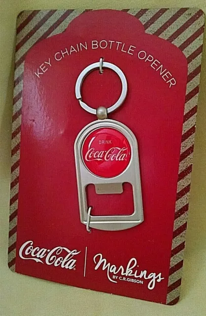 Coke Keychain Bottle Opener Drink Coca Cola Markings Cr Gibson #G-15346 Red.