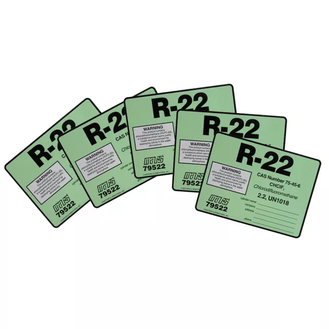 R-22 / R22 Label # 79522 , Pack of (5)