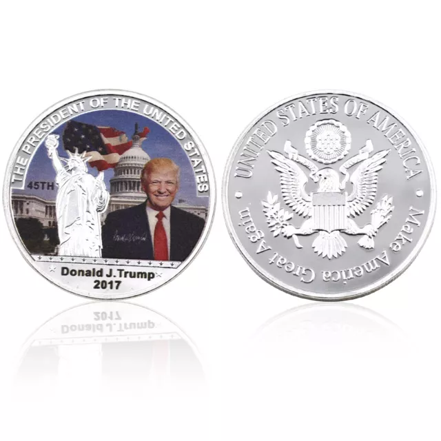 Donald Trump Silver Coin Us 45th President Challenge Coin Christmas Souvenirs