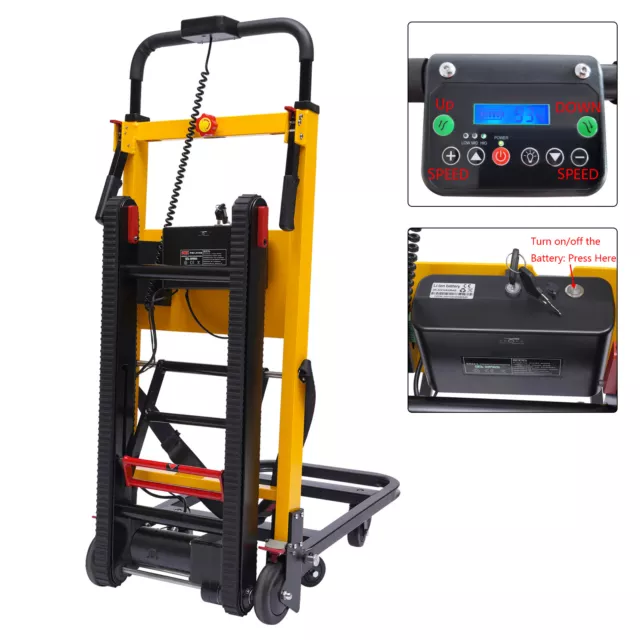 Electric Stair Climbing Hand Truck Warehouse Cart Dolly Folding ,440lbs Max Load