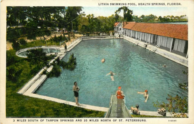 Florida, FL, Health Springs, Lithia Swimming Pool 1925 Postcard