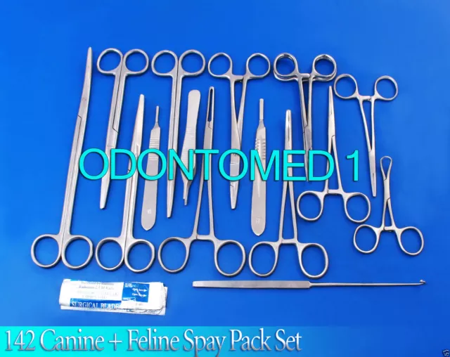 142 Pcs Canine+feline Spay Pack Veterinary Surgical Instruments Ds-1076 2